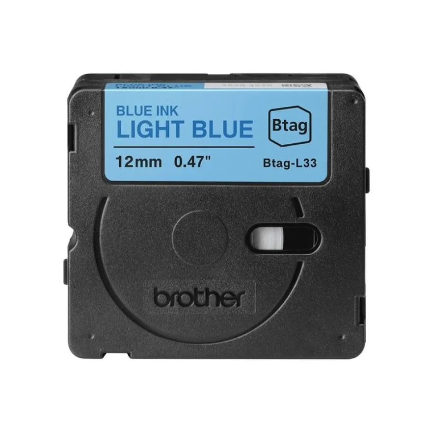 Brother BTAG-L33 - Bleu sur bleu clair - Rouleau (1,2 cm x 4 m)