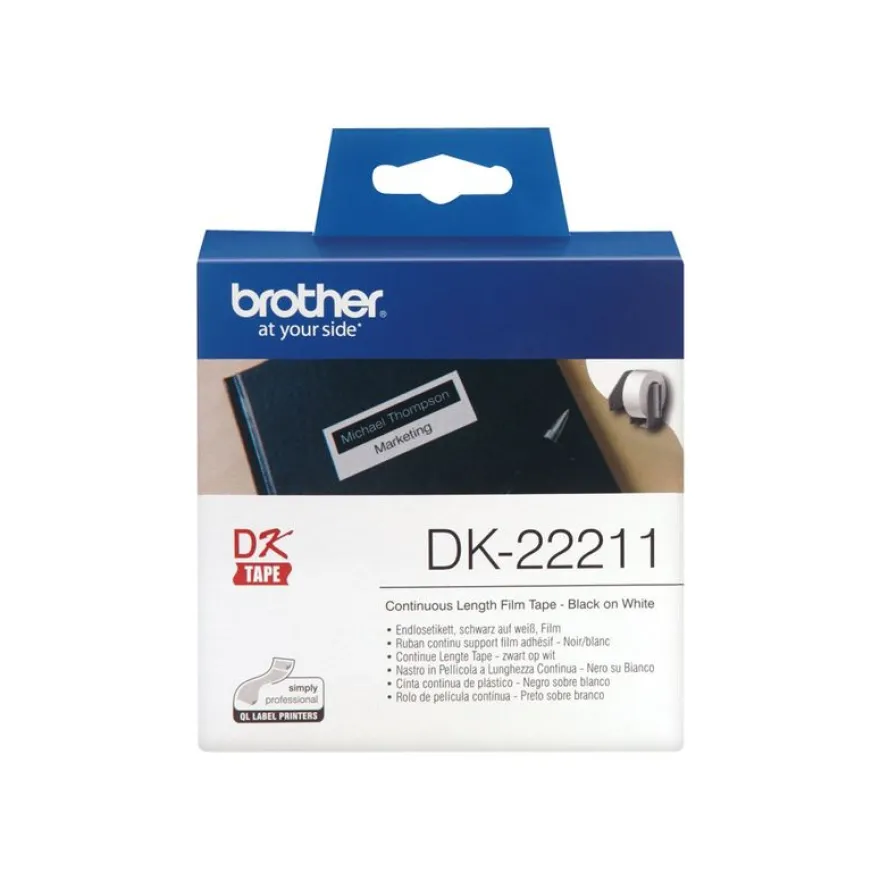 Brother DK-22211 - Rouleau d'étiquettes (2,9 cm x 15,2 m) - blanc