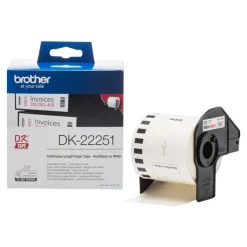 Brother DK-22251 - Ruban d'étiquettes auto-adhésives - 1 rouleau (62 mm x 15 m) - fond blanc écriture noire ou rouge