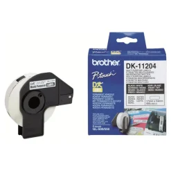 Brother DK-11204 - Ruban d'étiquettes auto-adhésives - 1 rouleau de 400 étiquettes (17 x 54 mm) - fond blanc écriture noire