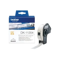 Brother DK-11204 - Ruban d'étiquettes auto-adhésives - 1 rouleau de 400 étiquettes (17 x 54 mm) - fond blanc écriture noire