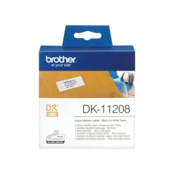 Brother DK-11208 - Ruban d'étiquettes auto-adhésives - 1 rouleau de 400 étiquettes (38 x 90 mm) - fond blanc écriture noire