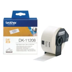 Brother DK-11208 - Ruban d'étiquettes auto-adhésives - 1 rouleau de 400 étiquettes (38 x 90 mm) - fond blanc écriture noire