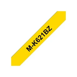 Brother MK621BZ - Ruban d'étiquettes papier auto-adhésives - 1 rouleau (9 mm x 8 m) - fond noir écriture jaune