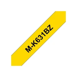 Brother MK631BZ - Ruban d'étiquettes papier auto-adhésives - 1 rouleau (9 mm x 8 m) - fond jaune écriture noire