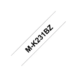 Brother MK231BZ - Ruban d'étiquettes auto-adhésives - 1 rouleau (12 mm x 8 m) - fond blanc écriture noire