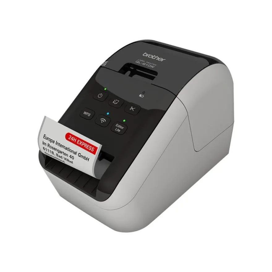 Brother QL-810W - Étiqueteuse - imprimante d'étiquettes en rouge et noir - impression thermique directe