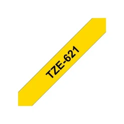 Brother TZe621 - Ruban d'étiquettes auto-adhésives - 1 rouleau (9 mm x 8 m) - fond jaune écriture noire