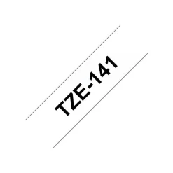 Brother TZe141 - Ruban d'étiquettes auto-adhésives - 1 rouleau (18 mm x 8 m) - fond transparent écriture noire