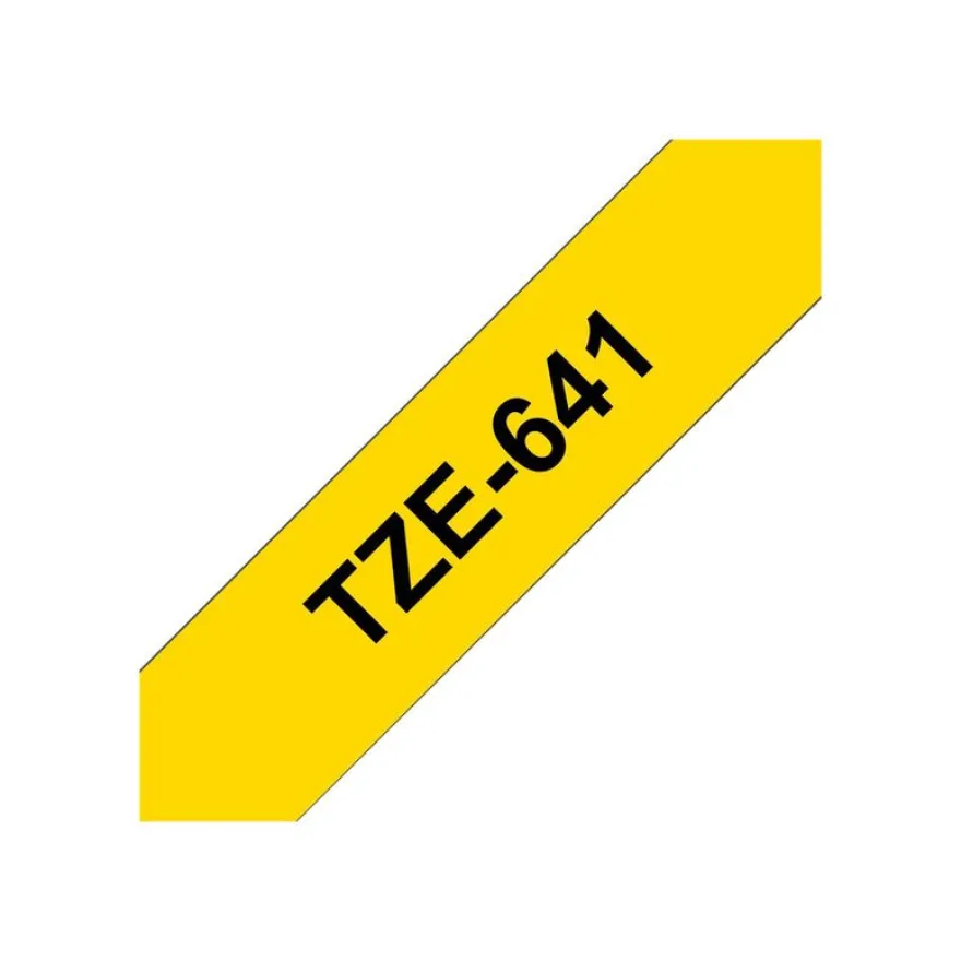 Brother TZe641 - Ruban d'étiquettes auto-adhésives - 1 rouleau (18 mm x 8 m) - fond jaune écriture noire