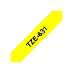 Brother TZe631 - Ruban d'étiquettes auto-adhésives - 1 rouleau (12 mm x 8 m) - fond jaune écriture noire