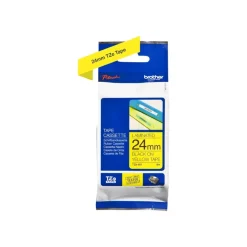 Brother TZe651 - Ruban d'étiquettes auto-adhésives - 1 rouleau (24 mm x 8 m) - fond jaune écriture noire