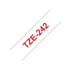 Brother TZe242 - Ruban d'étiquettes auto-adhésives - 1 rouleau (18 mm x 8 m) - fond blanc écriture rouge