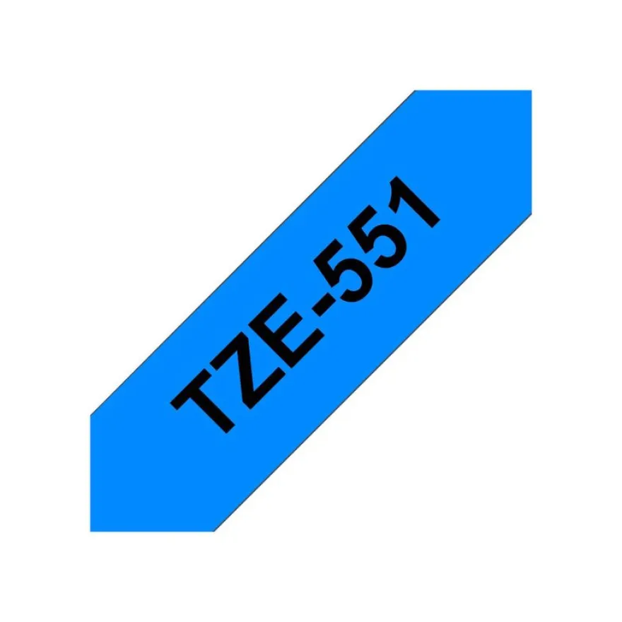 Brother TZe551 - Ruban d'étiquettes auto-adhésives - 1 rouleau (24 mm x 8 m) - fond bleu écriture noire