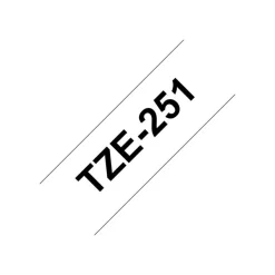Brother TZe251 - Ruban d'étiquettes auto-adhésives - 1 rouleau (24 mm x 8 m) - fond blanc écriture noire
