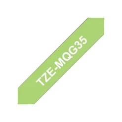 Brother TZeMQG35 - Ruban d'étiquettes auto-adhésives - 1 rouleau (12 mm x 8 m) - fond vert écriture blanche - mat
