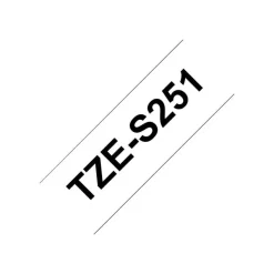 Brother TZeS251 - Ruban d'étiquettes auto-adhésives - 1 rouleau (24 mm x 8 m) - fond blanc écriture noire
