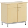 Buffet ARCUS - 2 portes - 2 tiroirs - mélaminé - piètement époxy - L98,5xP55xH90,5 cm