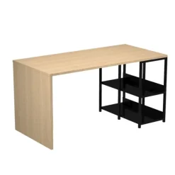 Bureau avec structure métallique - 140 cm - chêne