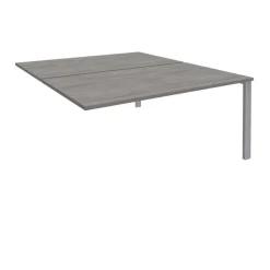 Bureau Bench IRIS - L160 cm - Plan suivant - Pieds aluminium - plateau imitation Chêne gris