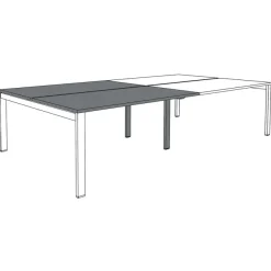 Bureau Bench IRIS - L180 cm - Plan suivant - Pieds blanc - plateau imitation Chêne clair