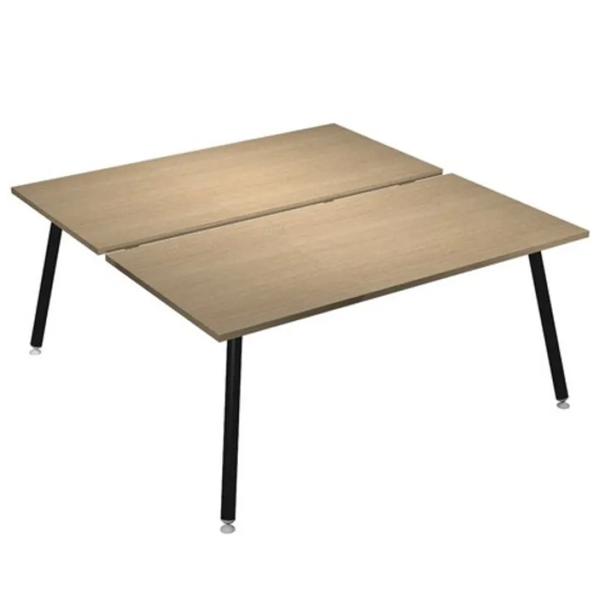 Bureau Bench LEONARDO - L120 x H74 x P168 - Pieds métal noirs - Chêne