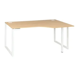 Bureau compact à droite SUNDAY - L160 cm - Pieds cadre - Chêne