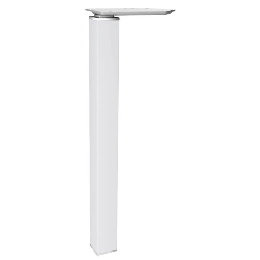 Bureau compact EXPRIM - L180 cm - Retour gauche - Plateau imitation Chêne clair - Pieds blanc (Pieds de renfort obligatoire à rajouter - non inclus)