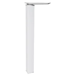 Bureau compact EXPRIM - L180 cm - Retour droite - Plateau imitation Chêne gris - Pieds blanc (Pieds de renfort obligatoire à rajouter - non inclus)