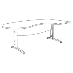 Bureau compact manager retour à droite IDRA - L200 cm - pieds anthracite - Chêne gris (pied de renfort obligatoire à rajouter - non inclus)