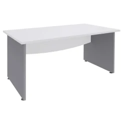 Bureau droit DUAL - L140 - Pieds Alu - plateau blanc