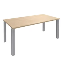 Bureau droit EXPRIM - L160 cm - Plateau imitation Chêne clair - Pieds alu