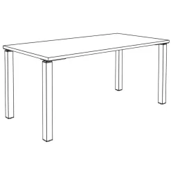 Bureau droit EXPRIM - L160 cm - Plateau imitation Chêne gris - Pieds blanc