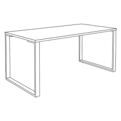Bureau droit LOFTER - L120 cm - Plateau imitation noyer - pied Carbone