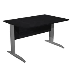 Bureau droit Trend - L160 - Pieds métals - plateau imitation frêne noir - pied anthracite