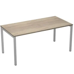 Bureau droit Trend - L140 - pieds arches - plateau imitation chêne canadien
