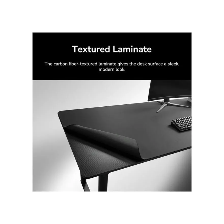Bureau E-GRAV 180 - Bureau gaming assis/debout - réglage électrique - L180 cm - noir