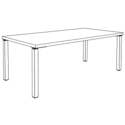 Bureau EXPRIM Manager - L200 x P100 x H72,5 cm - Plateau imitation chêne clair - Pieds carbone