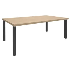 Bureau EXPRIM Manager - L200 x P100 x H72,5 cm - Plateau imitation chêne clair - Pieds carbone