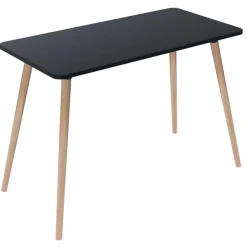 Bureau home office HOP - 114 x 60 cm - pied hêtre et plateau noir