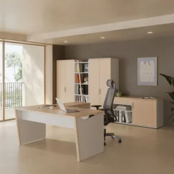 Bureau ITALIC - L120 - Imitation chêne/blanc