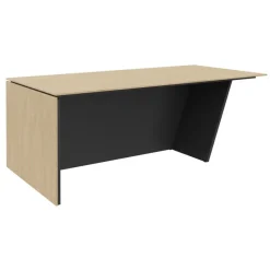 Bureau KHEOPS avec pied droit à gauche - L200 - plateau imitation chêne clair - structure carbone