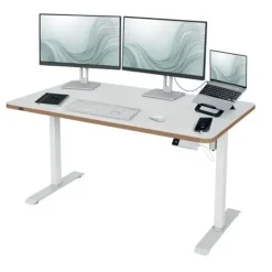 Bureau Leitz - Bureau assis-debout - réglage électrique - L120 - blanc