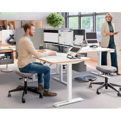 Bureau Leitz - Bureau assis-debout - réglage électrique - L120 - blanc