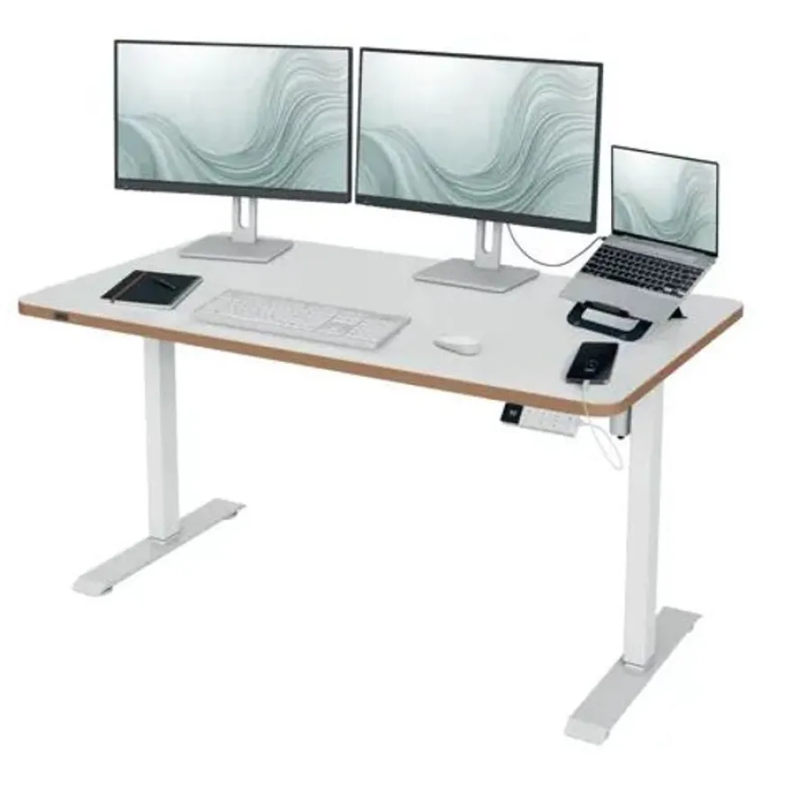 Bureau Leitz - Bureau assis-debout - réglage électrique - L140 - blanc