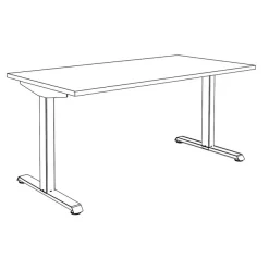 Bureau LEVEL - Bureau éléctrique - L160 - pied blanc - plateau Imitation Chêne clair