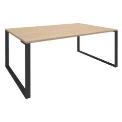 Bureau LOFTER Manager - L180 x P100 x H72,5 cm - sans console - pieds carbone - plateau imitation chêne clair