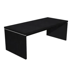 Bureau Manager FLORA - L210 x P90 cm - pieds panneaux - plateau imitation frêne noir