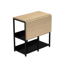 Bureau repliable avec structure métallique - 69 cm - chêne