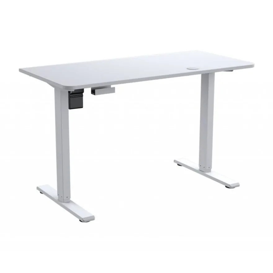 Bureau ROYAL MOSSA - Bureau gaming assis/debout - réglage électrique - L120 cm - blanc